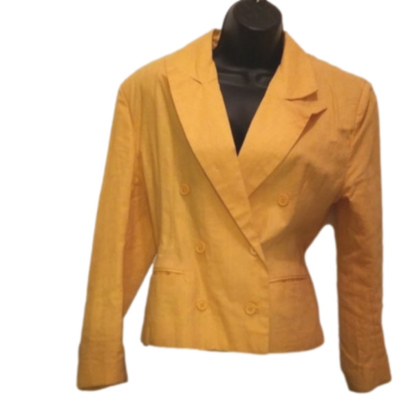 Ego | Double Breasted Sunshine Yellow Orange Jacket - Picture 1 of 8